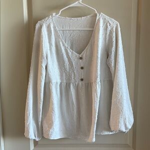 Women's White Button-Down Top